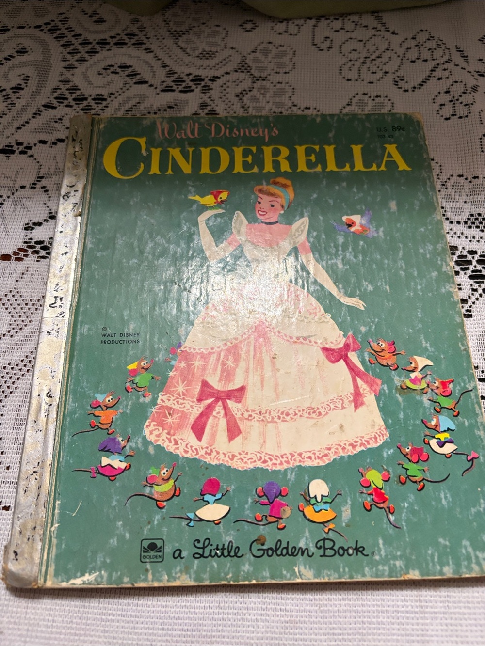 1950 Disney Cinderella Pink and Cream Girls Formal Dress Illustration